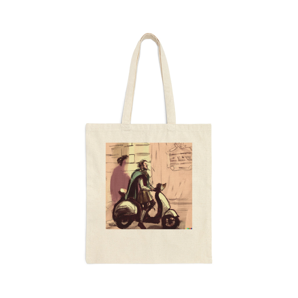 Shakespeare Riding A Vespa Canvas Tote Bag