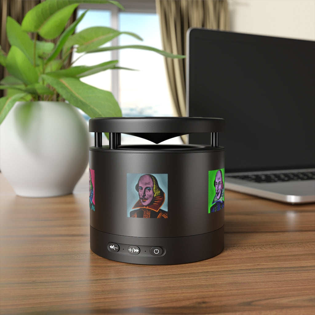 Pop Shakespeare Metal Bluetooth Speaker and Wireless Charging Pad