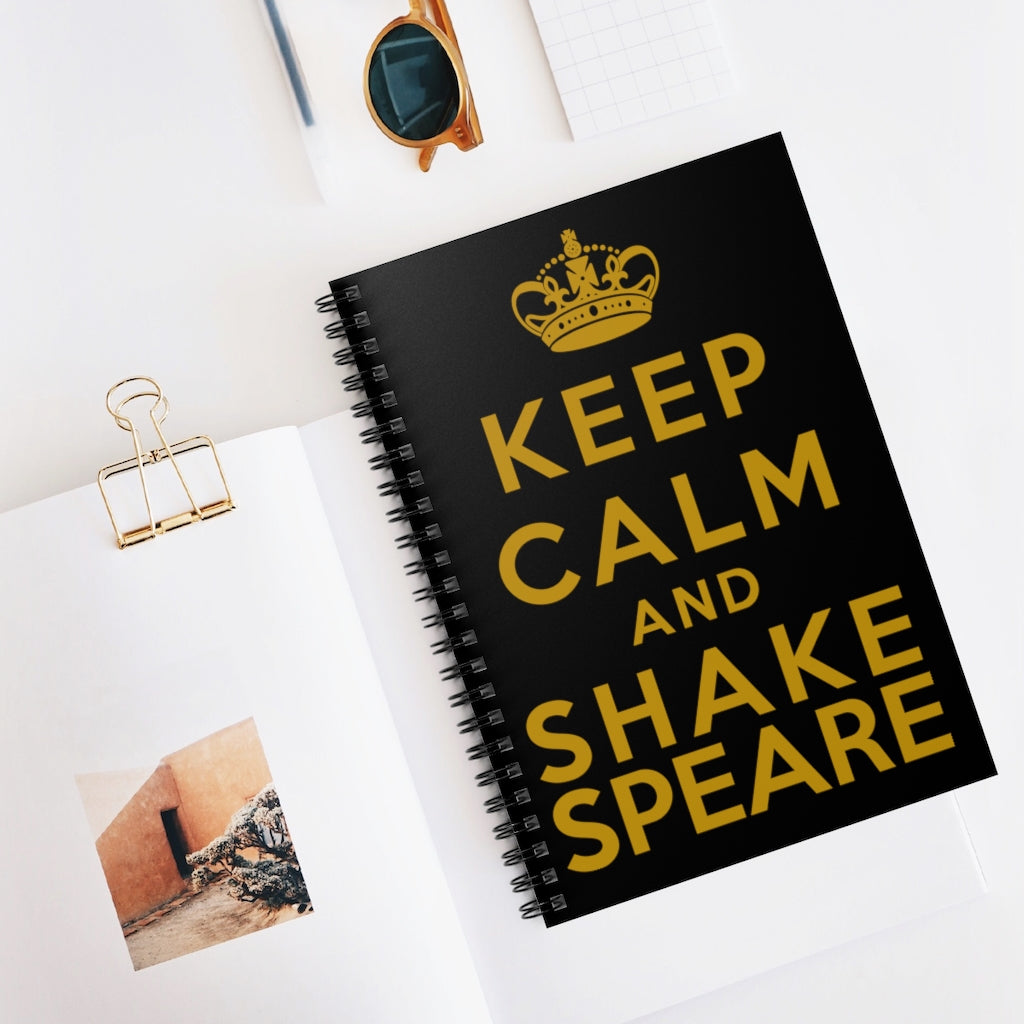 Keep Calm and Shakespeare Spiral Notebook - Ruled Line