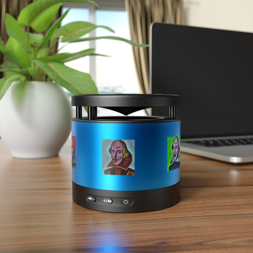 Pop Shakespeare Metal Bluetooth Speaker and Wireless Charging Pad